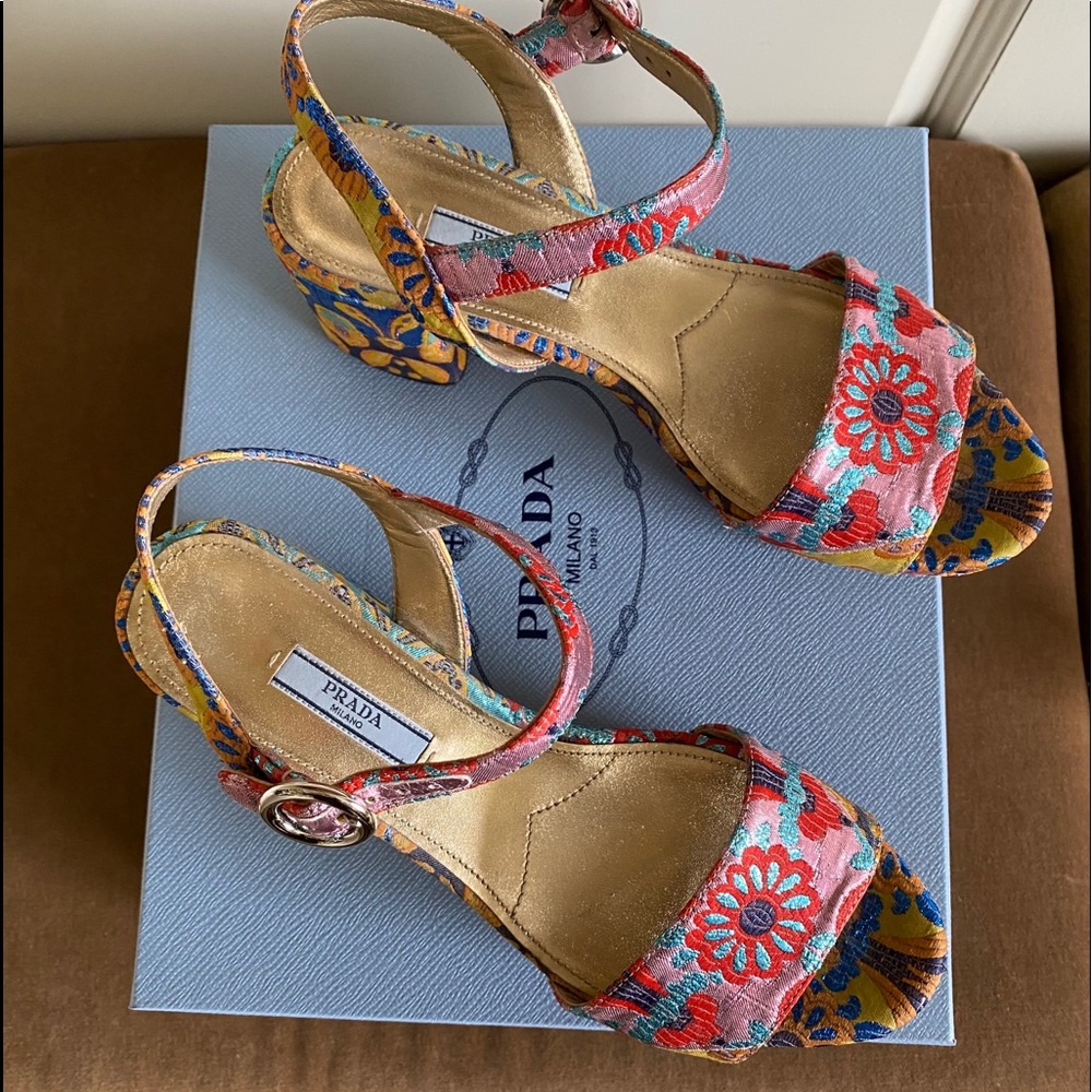 Prada Calzature Donna Lurex Patch Amarena